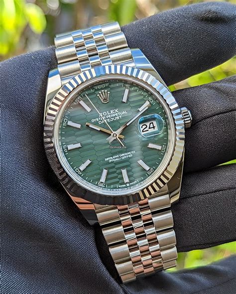 rolex green dial women's watch|rolex datejust 41mm green dial.